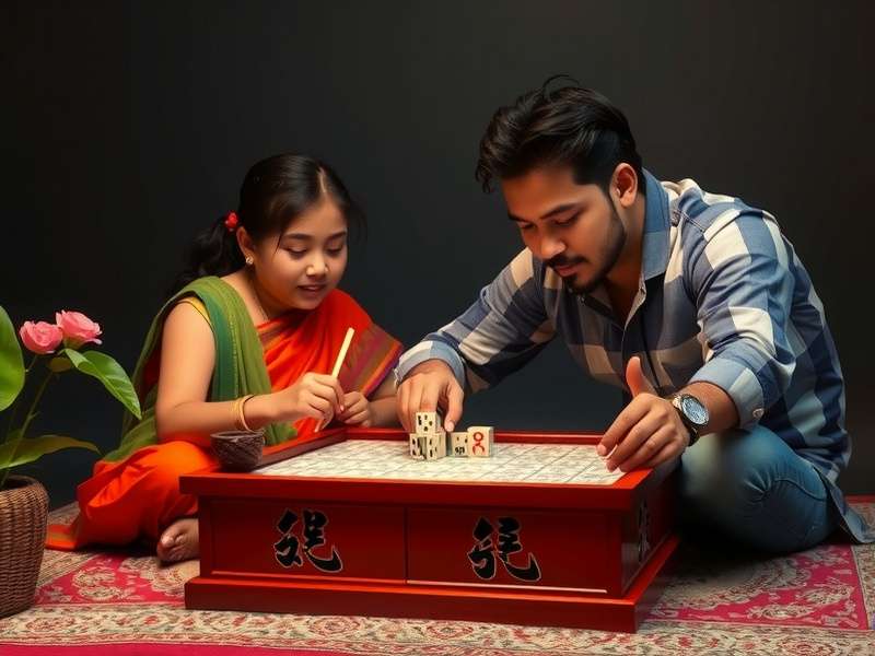 Professional mahjong tiles arranged in intricate pattern