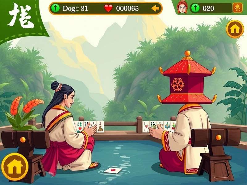 Colorful Mahjong tiles arranged in a winning strategy pattern