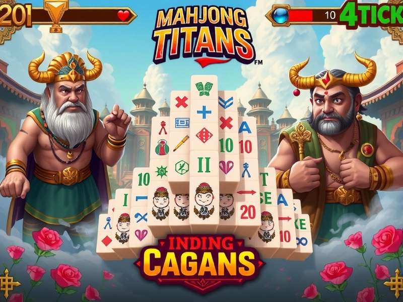 Mahjong Titans Free gameplay screenshot showing tiles and board