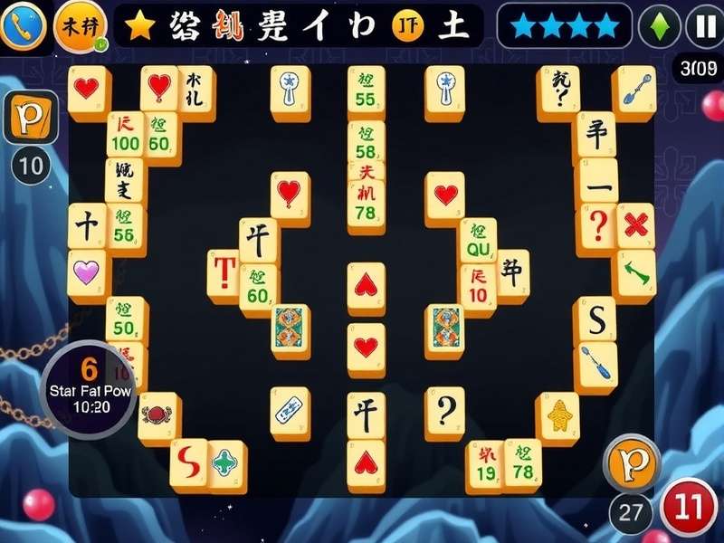 Colorful Mahjong tiles arranged in a traditional spread