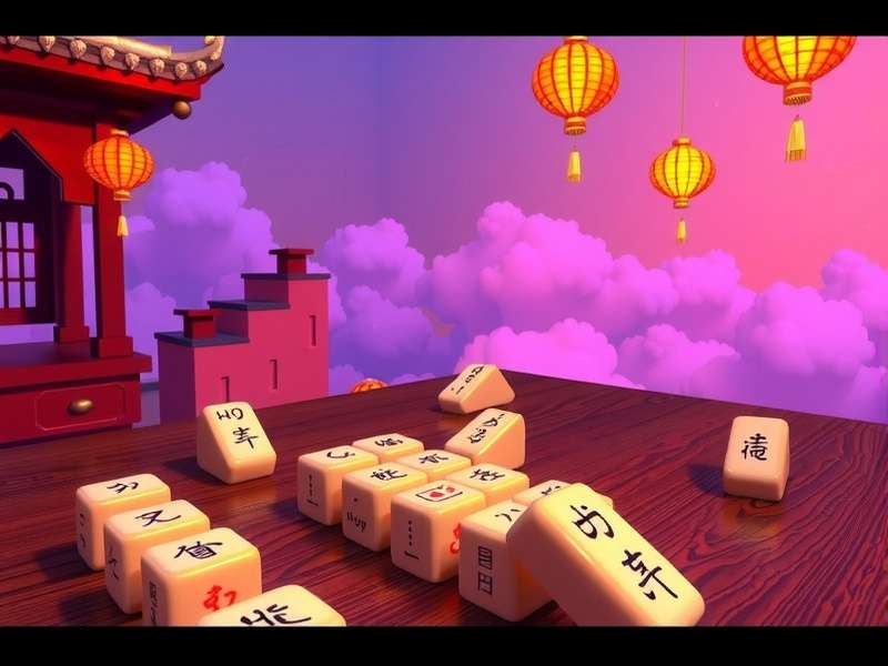 A close-up of a beautiful, hand-crafted Mahjong tile set arranged in a game in progress, with Indian decor in the background.