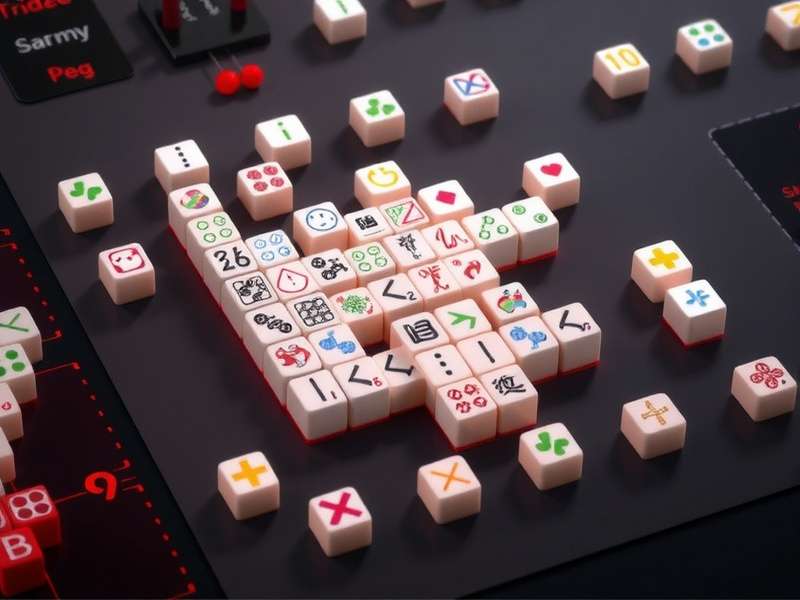 Professional Mahjong S Ddeutsche tile arrangement showing German scoring markers