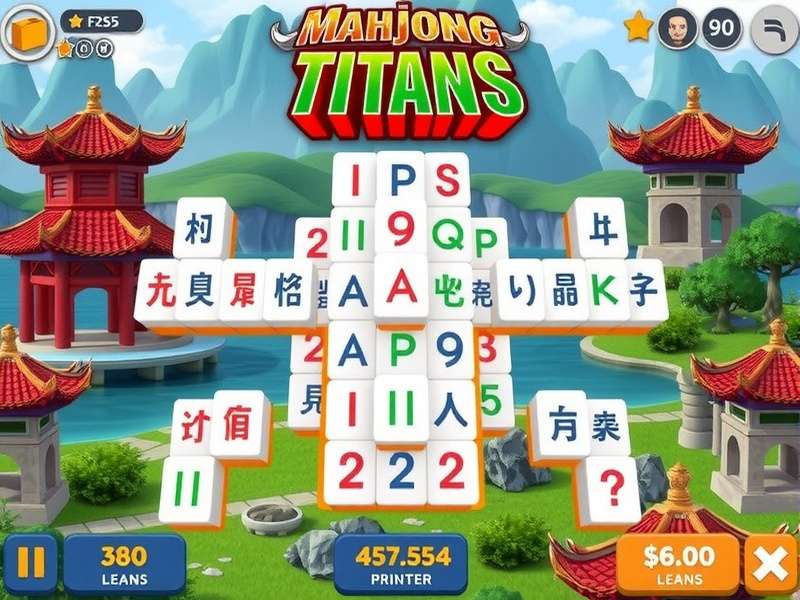 Mahjong tiles arranged in a complex pattern