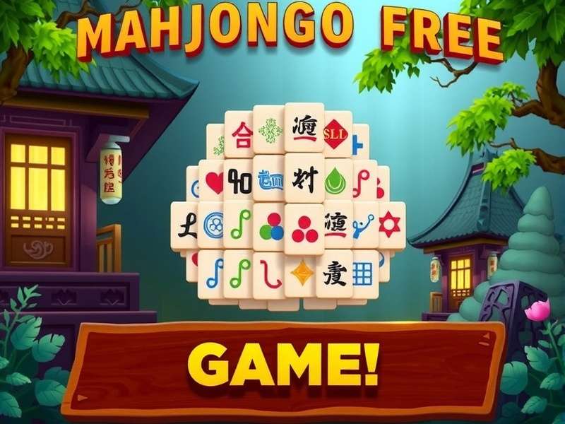 Mahjong tiles arranged in a complex solitaire pattern on a wooden table