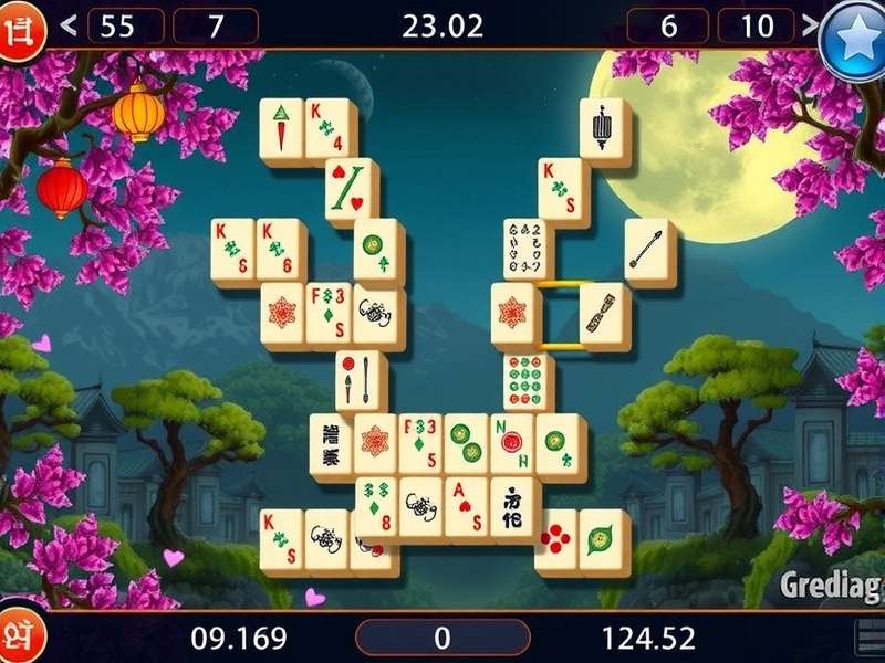 Strategic layout of Mahjong tiles on a digital board