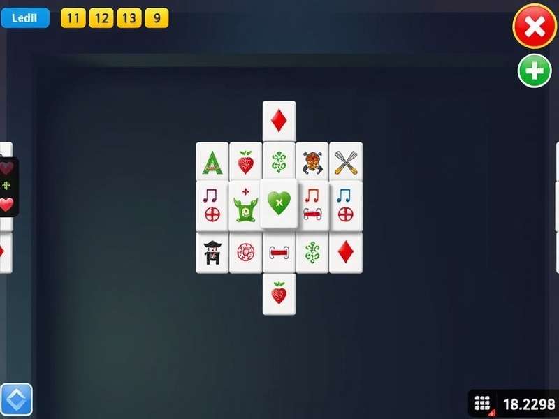 Mahjong Solitaire game layout with colorful tiles