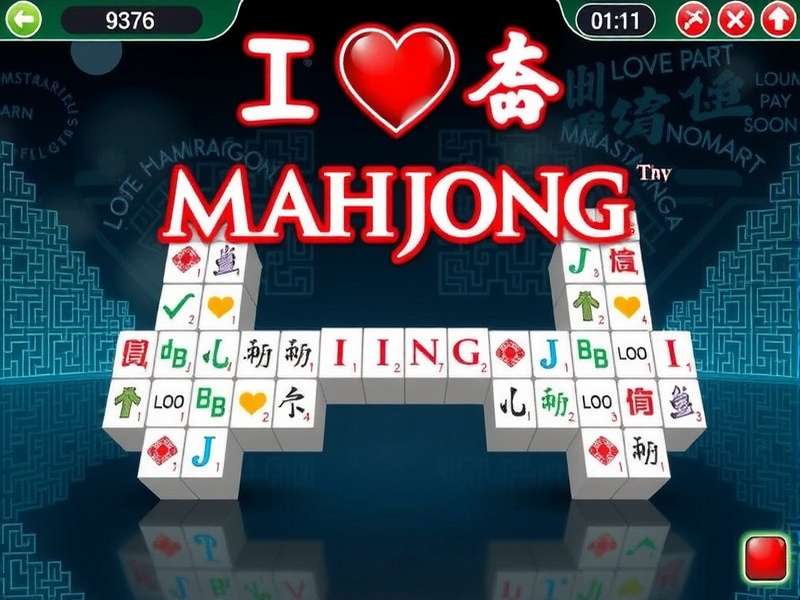 Traditional Mahjong tiles arranged in intricate patterns on wooden table