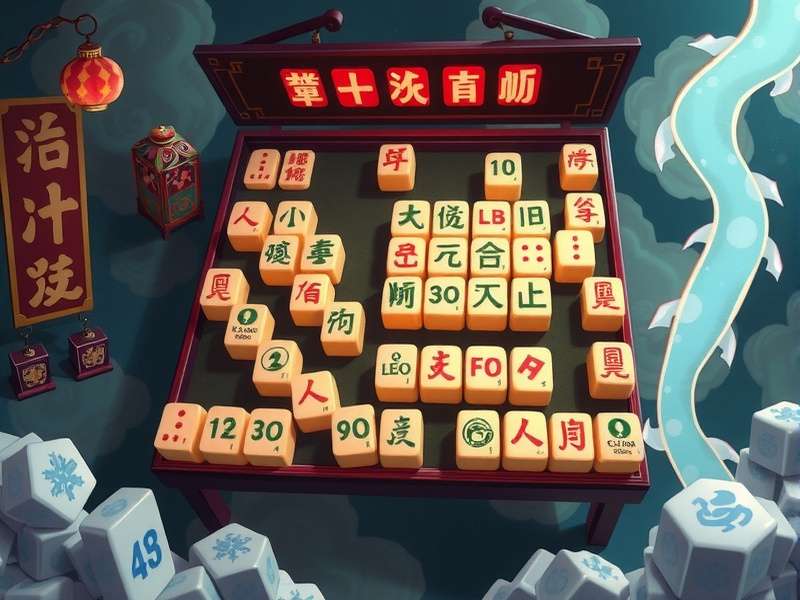 Close-up of Mahjong tiles showing intricate details and strategic arrangement