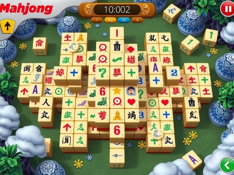 Intense competitive Mahjong game with strategic tile placement