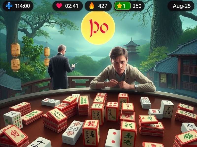 A beautiful set of Mahjong tiles arranged in a classic pattern, showcasing intricate designs