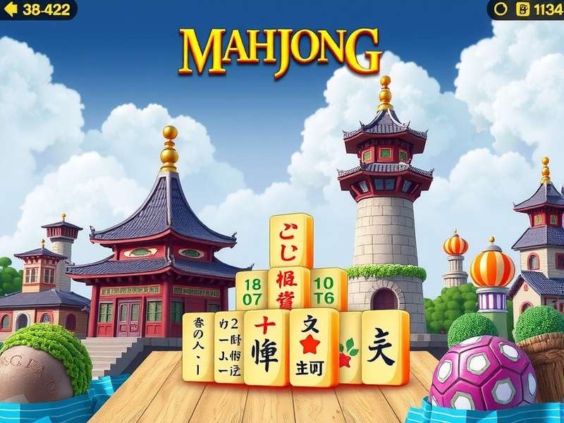 Mahjong tournament scene with players concentrating