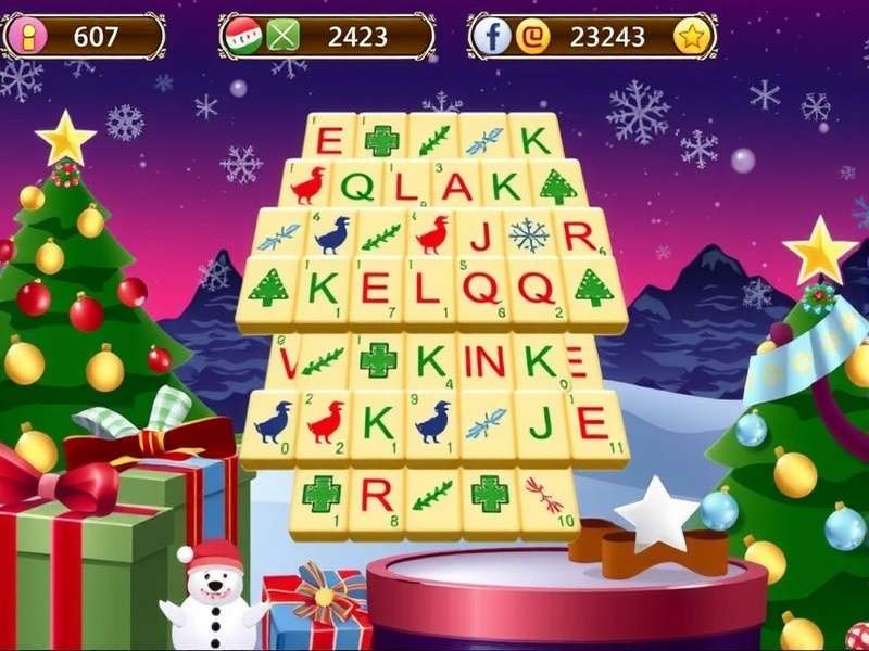 Christmas Mahjong Tiles festive banner featuring holiday-themed tiles and Indian decorations