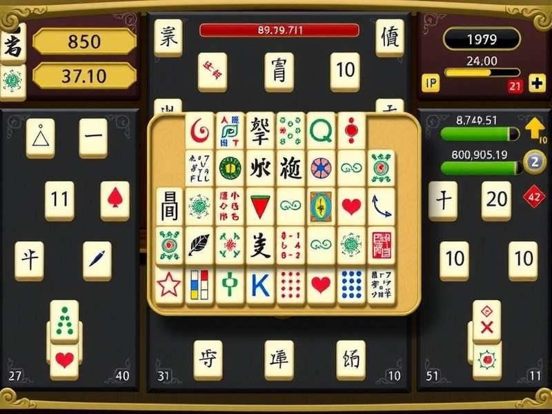 A full Mahjong set laid out on a wooden table showing all 144 tiles including suits, honour tiles and bonus tiles.
