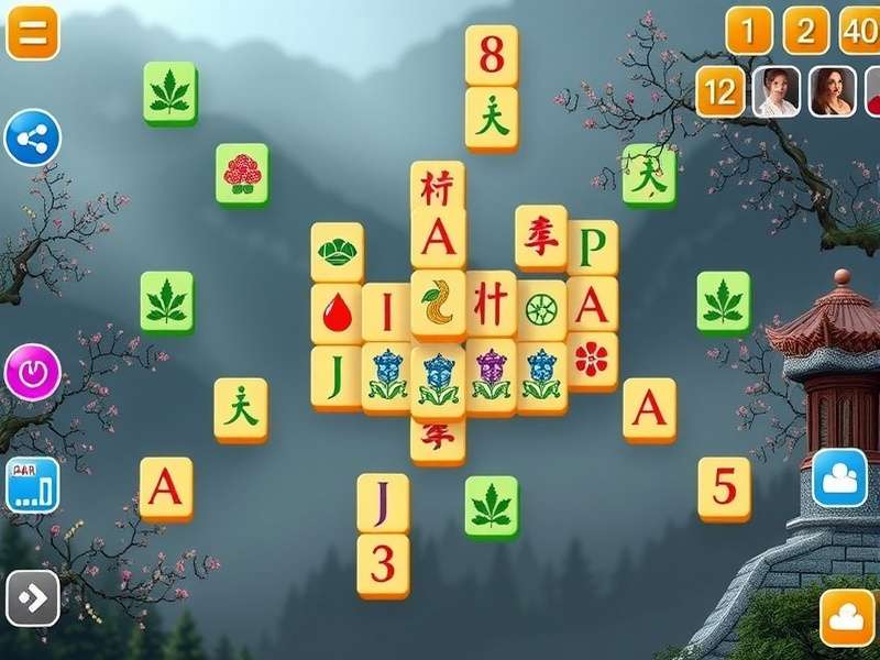 Mahjongg Solitaire Aarp game layout with classic tile arrangement and green felt background