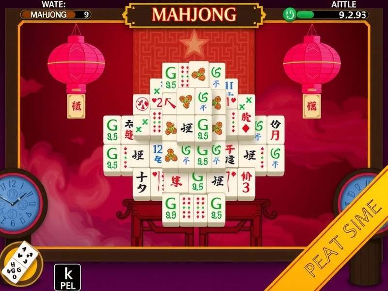 Mahjong Free – colorful Mahjong tiles arranged on a green felt table with Indian inspired decor