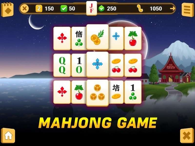 Mahjong tiles arranged in a traditional Indian setting with vibrant colors