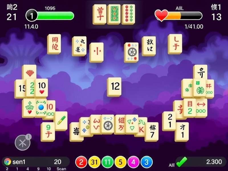 Two Indian players enjoying Mahjong Game 2 Players on a traditional wooden table with colorful tiles