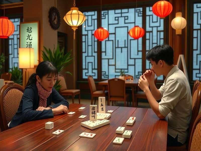 Mahjong Scene from Crazy Rich Asians featuring Eleanor and Rachel at the mahjong table