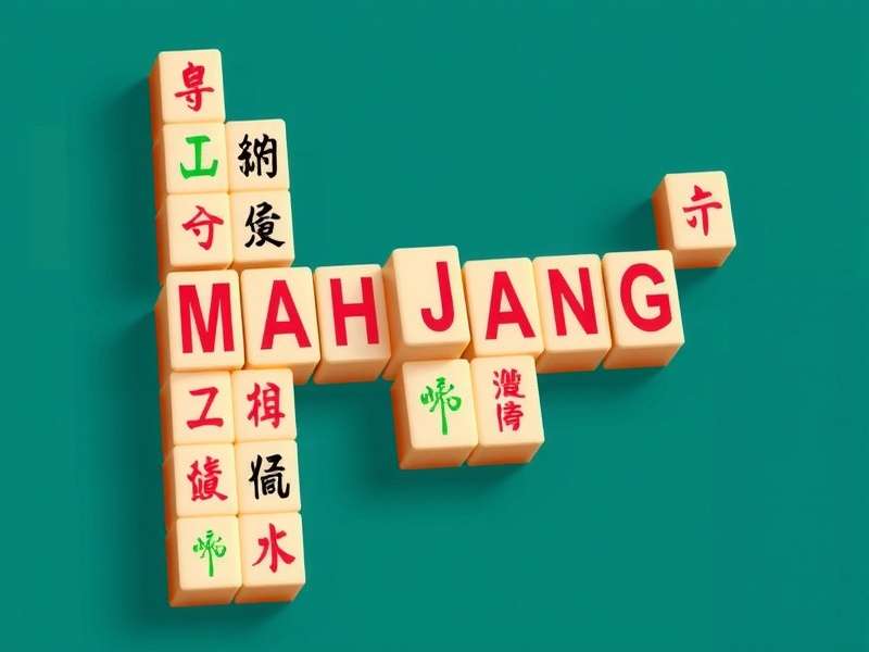 Collection of Mahjong tiles arranged on a wooden board with intricate patterns and colors