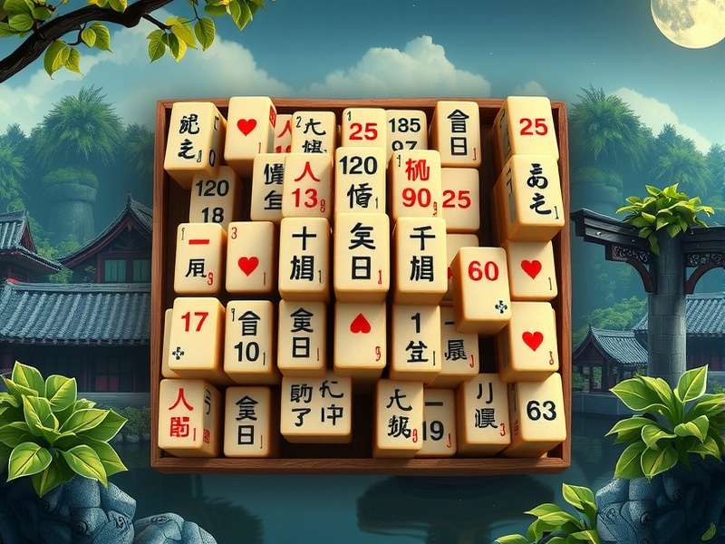 Traditional Mahjong Game tiles arranged on a bamboo mat with Indian ambiance